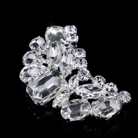 Hebillas de Zapatos de Lujo de Aleación con Diamantes de Imitación Clips de Cristal Removibles para Boda Fiesta Decoración