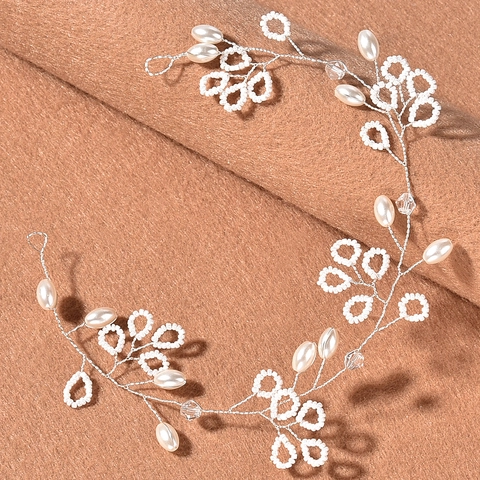 Elegante Vigna per Capelli da Sposa Fatta a Mano con Perle Artificiali Design Floreale Copricapo per Matrimonio da Donna Accessori