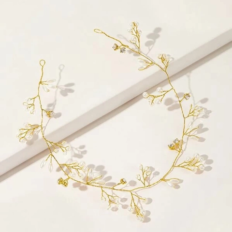 Handgefertigt Künstliche Perle Kristall Braut Haarranke Legierung Floral Hochzeit Stirnband Gold Silber Strass Kopfschmuck Für Damen Party Schmuck