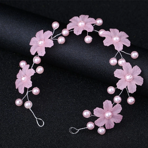 Eleganter Hochzeit Blume Künstliche Perle Haarreif Handgefertigt Mattierte Blumen Stirnband Kinder Damen Braut Haarschmuck