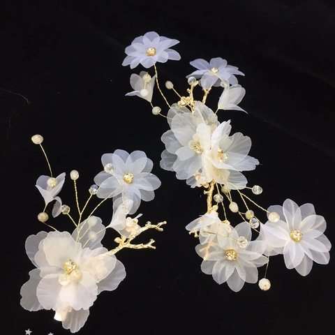 Pinzas Cabello Boda Coreana Flor Bosque Diamantes Imitación Perla Artificial Horquillas Damas Honor Joyas Cabello