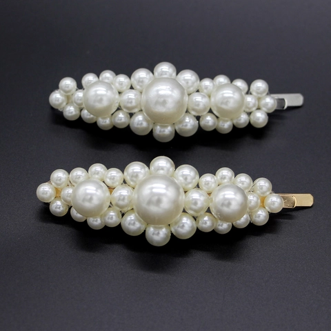 Elegante Fermaglio per Capelli con Perle Artificiali in Lega per Donna Stile Coreano Forcina in Metallo Dorato Accessori per Capelli da Sposa Vintage