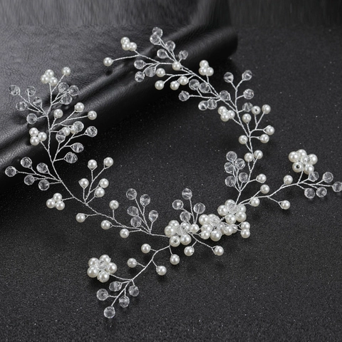 Kinder Künstliche Perle Blume Haarranke Legierung Strass Braut Stirnband Für Hochzeit Party Blumenmädchen Haarschmuck