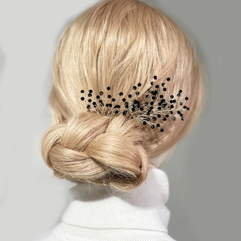 Épingles à Cheveux Mariée Cristal Perle Forme de U Coiffe Branche de Fleur Câblée à la Main pour Mariées Demoiselles d'Honneur Bijoux
