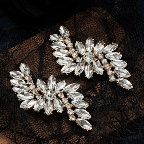 Eleganti Clip per Scarpe in Lega con Strass Fibbie per Scarpe con Fiori di Cristallo Marquise per Accessori per Calzature da Sposa Donna