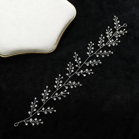 Vite per Capelli da Sposa in Argento Tessuta a Mano Lega Strass Cerchietto Matrimonio Elegante Accessorio per Sposa Damigelle Donna Gioielli