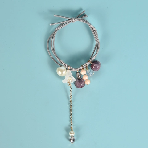 Resin Blume Maiglöckchen Haargummi Künstliche Perle Künstliche Perlenbesetzt Haarseil Legierung Quaste Pferdeschwanz Halter Damen Schmuck