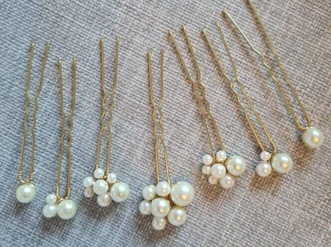 Eleganti Forcine per Capelli a Forma di U con Künstliche Perle Sintetiche per Donna Bastoncini in Metallo Oro Argento Sposa Matrimonio Accessori