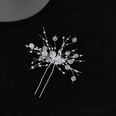 Elegante Forcina per Capelli da Sposa con Strass Bianchi Design a Raggiera Forcina a U per Donna Copricapo Intrecciato a Mano Accessori per Banchetti