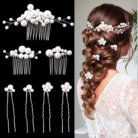 Gioielli Per Capelli Da Sposa Fatti A Mano Pettini E Forcine In Lega E Künstliche Perle Per Accessori Per Acconciature Da Sposa Per Donne