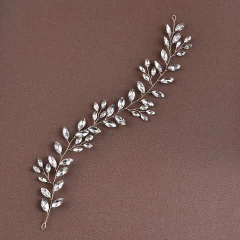 Handgefertigte Braut Haarranke Marquise Strass Hochzeit Stirnband Gold Silber Legierung Kristall Haarschmuck Für Damen Brautjungfern
