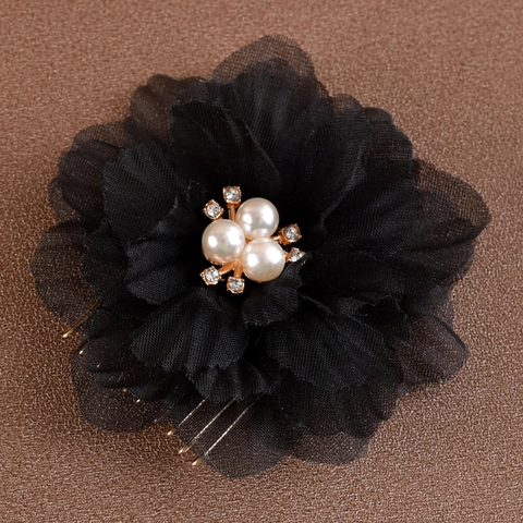 Peine de Tela Hecho a Mano con Flores Elegante Perla Artificial Diamantes de Imitación Tocado de Novia Para Boda Fiesta Mujer Accesorios