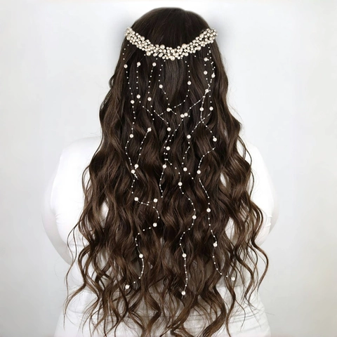 Elegante Pettine per Capelli Sposa Fatto a Mano con Nappine di Perle Artificiali in Lega Accessorio per Matrimonio Donna Gioielli Festa