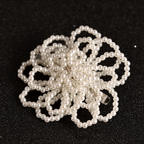 Handgefertigter Perlen 3D Kunstperlen Blumen Haarclip Weiß Krokodilklemme Braut Hochzeit Damen Eleganter Haarschmuck