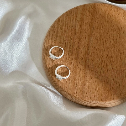 Orecchini a Cerchio Minimalisti in Rame Placcato Argento Con Anelli Intrecciati Gioielli Geometrici Decorativi per Donna