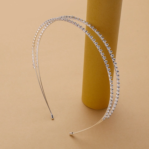 Diadema Elegante de Aleación de Varias Capas con Strass Tres Filas de Cristal Banda para el Pelo para Boda Fiesta Accesorios Mujer