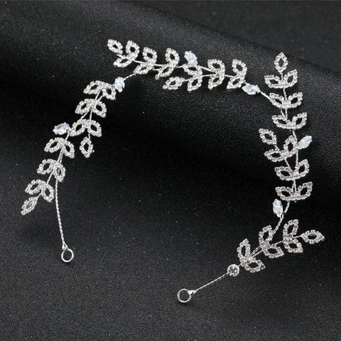 Vite per Capelli da Sposa con Foglie in Strass Copricapo in Cristallo di Lega Cerchietto per Capelli da Matrimonio Elegante Gioielli Donna