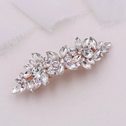 Marquise Strass Haarklem Elegante Legering Veer Clip Kunstmatige Parel Haarkam Bruid Bruiloft Hoofdtooi Haaraccessoires