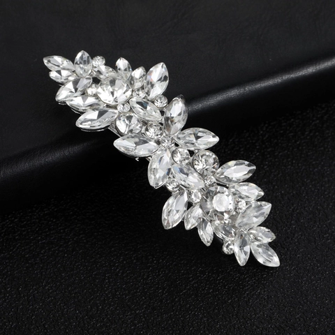 Marquise Strass Haarklem Elegante Legering Veer Clip Kunstmatige Parel Haarkam Bruid Bruiloft Hoofdtooi Haaraccessoires