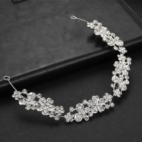 Bridal Wedding Headpiece Alloy Rhinestone Flower Butterfly Headband Hair Band Decorative Hair Accessories For Women Jewelry