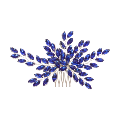 Elegante Pettine per Capelli da Sposa con Strass a Forma di Fiore e Foglia in Lega Cristallo per Matrimonio Festa Donna