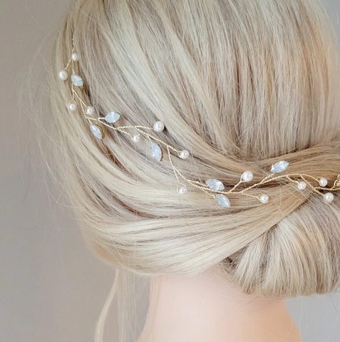 Vite per Capelli da Sposa Fatta a Mano Perla Artificiale Strass Accessori per Capelli da Matrimonio per Donna Festa Copricapo