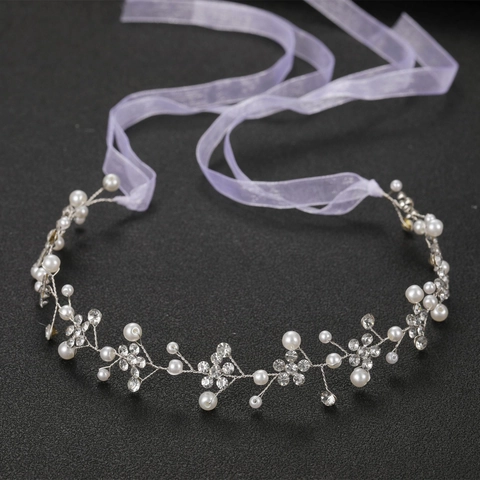 Handgefertigt Braut Haarband Strass Imitationsperle Blumen Kopfschmuck Für Hochzeit Party Damen Schmuck