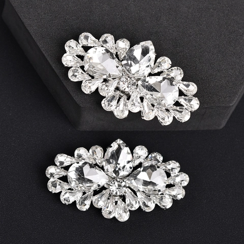 Fibbie per Scarpe da Sposa in Lega con Fiori di Strass Rimovibili Accessori per la Decorazione di Tacchi Alti per Donna