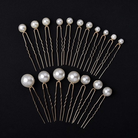 18 Stück Brautperlen Haarstäbe Set Legierung Künstliche Perle U-Förmige Haarnadeln Für Hochzeit Party Damen Haarschmuck