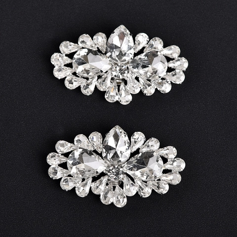 Fibbie per Scarpe da Sposa in Lega con Fiori di Strass Rimovibili Accessori per la Decorazione di Tacchi Alti per Donna