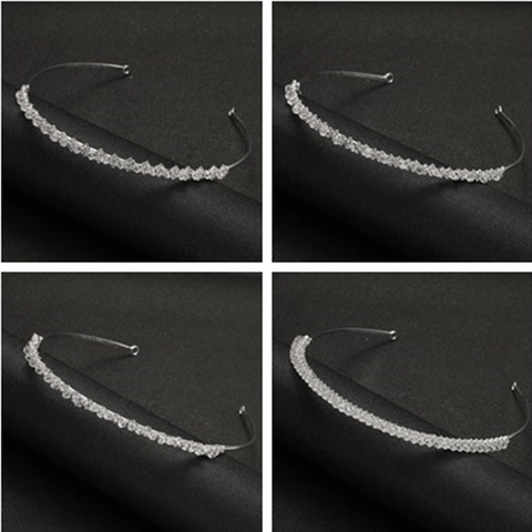 Elegante Cerchietto da Sposa in Lega d'Argento con Cristalli Strass Accessori per Capelli Matrimonio Fatto a Mano per Donna