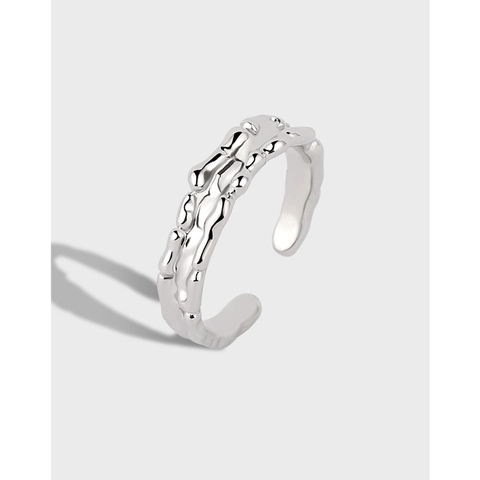 Anello Vintage con Consistenza Fusa Irregolare Minimalista in Rame Stile Metallo Liquido Anello Aperto Regolabile Gioielli Donna