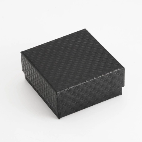 Lattice Texture Square Jewelry Packaging Box For Necklace Ring Minimalist Black Jewelry Box And White Jewelry Bag Gift Box