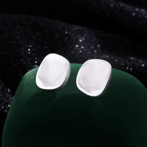Minimalistische Geometrische Vierkante Gematteerde Oorknopjes Voor Dames Koper Verzilverd Matte Textuur Sieraden Cadeau