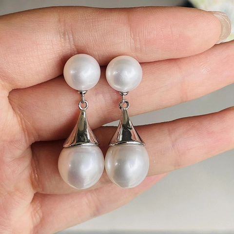 French Elegant Teardrop Artificial Pearl Drop Earrings Copper Electroplated Minimalist Water Drop Stud Earrings For Women Jewelry Gift