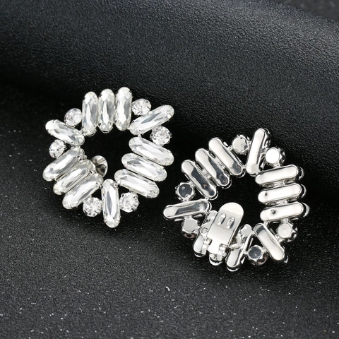 Fibbie per Scarpe in Lega di Lusso con Strass Per Matrimonio Sposa Clip per Scarpe Scintillanti Rimovibili Per Donna