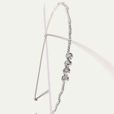 Cerchietto da Sposa in Lega Fatto a Mano Argento Scintillante Cerchietto per Matrimonio Elegante Fascia per Capelli a Onde per Donna Accessori Festa