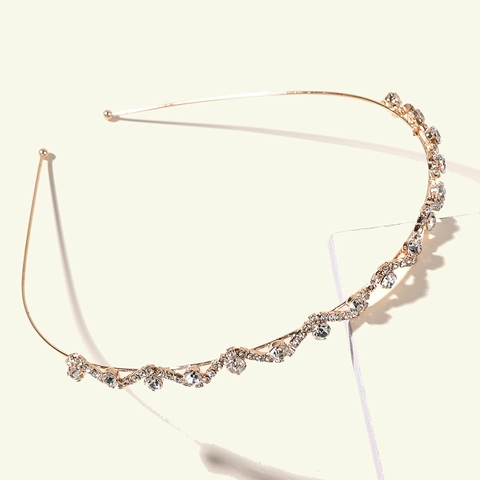 Lussuoso Cerchietto in Lega con Strass Ondulato per Donna Pave Intarsiato in Cristallo per Matrimonio Festa Accessori Capelli