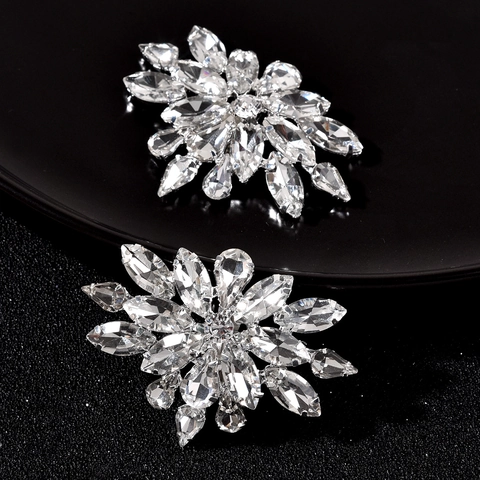 Scintillanti Clip per Scarpe da Sposa in Strass Lega a Forma di Fiore di Neve Cristallo Decorazioni per Scarpe da Matrimonio per Donna Accessori Festa