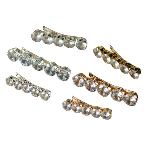 Glanzende Strass Haarspeldjes Voor Dames Legering Metaal Goud Zilver Schuifspeldjes Zoete Mode Haaraccessoires Voor Bruiloft Feest Dagelijks