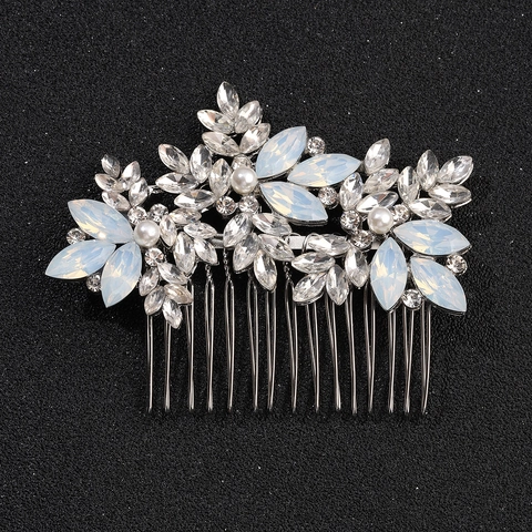 Pettine per Capelli da Sposa in Lega Boho con Strass e Perle Artificiali Accessorio per Capelli Matrimonio per Donna