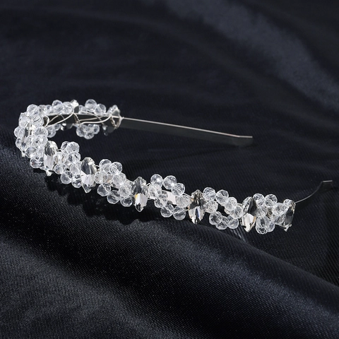 Cerchietto da Sposa in Lega con Strass a Forma di Fiore Elegante Accessorio per Capelli in Cristallo per Donna Festa Gioielli