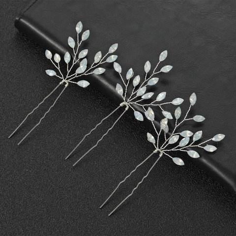 Vintage Legierung Zweig Blatt Braut Haarnadel U-Förmige Haarstab Mit Strass Hochzeit Party Haarschmuck Für Damen Schmuck