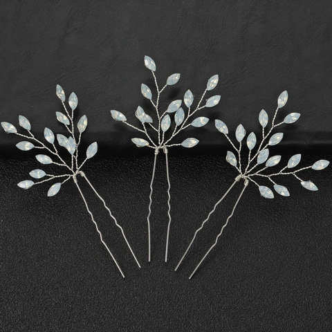 Vintage Legierung Zweig Blatt Braut Haarnadel U-Förmige Haarstab Mit Strass Hochzeit Party Haarschmuck Für Damen Schmuck