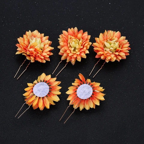 Elegante Horquilla de Pelo para Novia Floral Aleación Tela Flor Pasadores en U para Boda Fotografía Fiesta Mujer Accesorios