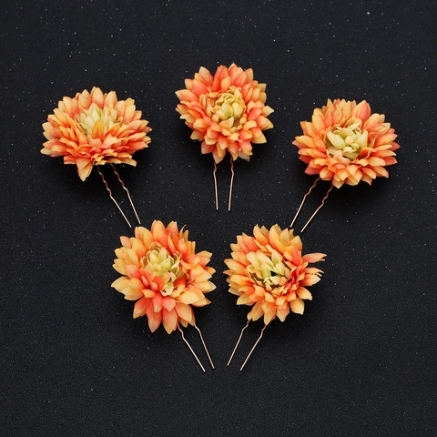 Eleganter Floral Braut Haarnadel Legierung Stoff Blume U-Form Haarspangen Für Hochzeit Fotografie Party Damen Haarschmuck
