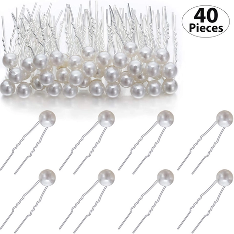 Forcine da Sposa a Forma di U Decorate con Perle Artificiali Bastoncini per Capelli in Lega per Acconciature da Matrimonio Accessori per Capelli Eleganti da Donna