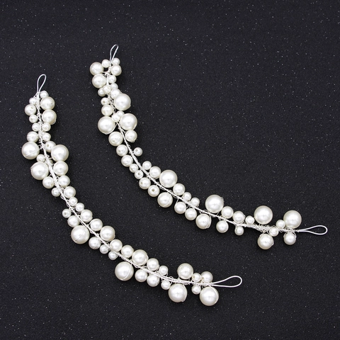 Vite per Capelli da Sposa in Perla Artificiale Estetica Fatta a Mano Copricapo da Matrimonio Semplice Coreano Elegante per Donna