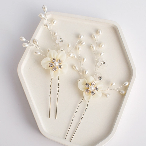 Accessorio per Capelli Sposa in Tessuto Avorio Fatto a Mano con Perle Artificiali e Strass per Matrimoni e Feste da Donna