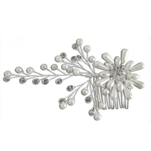 Handgefertigt Legierung Blume Braut Haarkamm Mit Künstliche Perle Strass Hochzeit Kopfschmuck Für Damen Elegant Accessoire